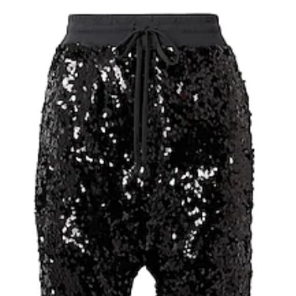 💕R13💕 Harem Sequin Pant ~ Drop Crotch Sweatpants Black XS NWOT - Picture 10 of 16